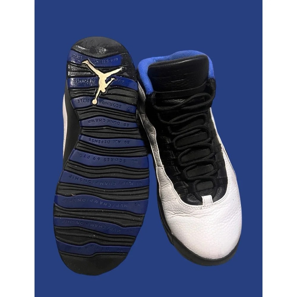 MEN'S SIZE 11.5- Air Jordan 10 Retro 2018 Orlando, Black/White/Blue| 310805-108